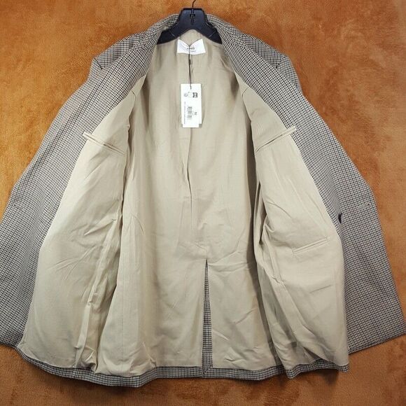 AMI Paris Mens Blazer: Size 38 US (48 EU) Tan Houndstooth Double Breasted - Picture 8 of 11